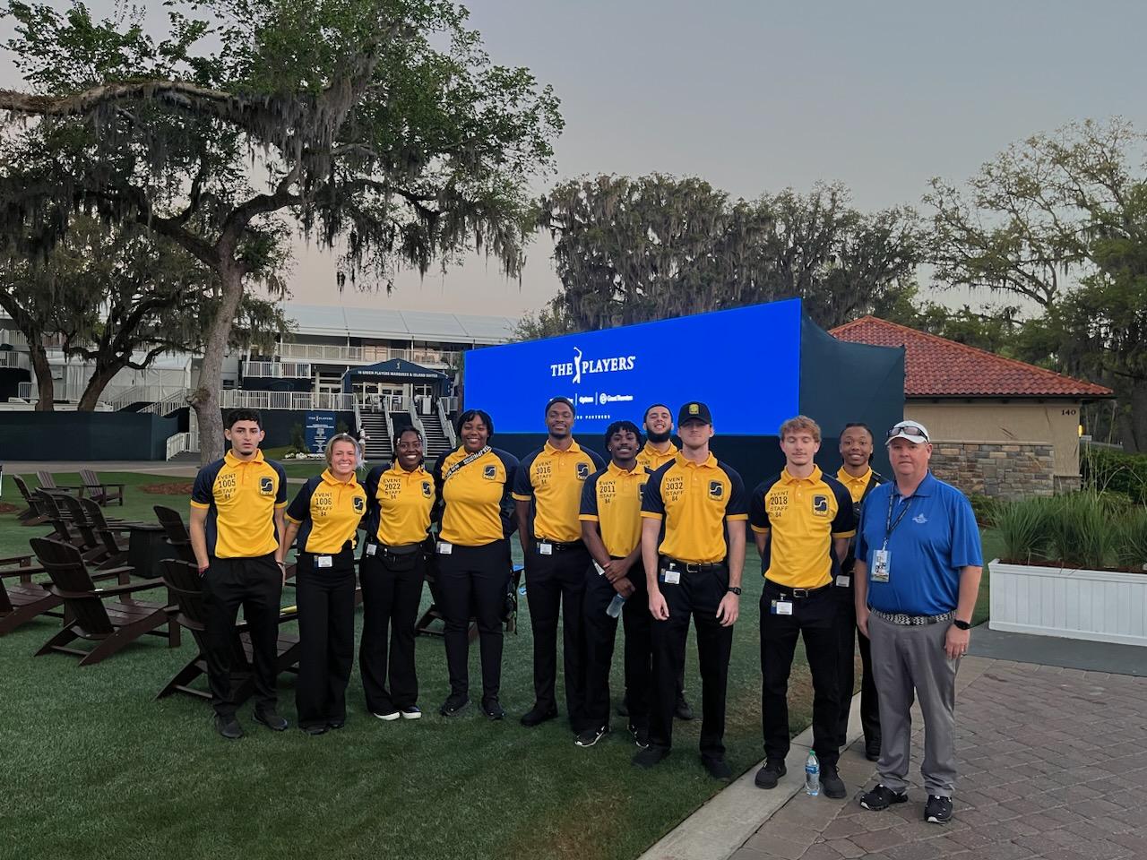 Students at professional golf tournament